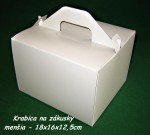 Krabica na zákusky 18x16x12,5 cm s rúčkou
